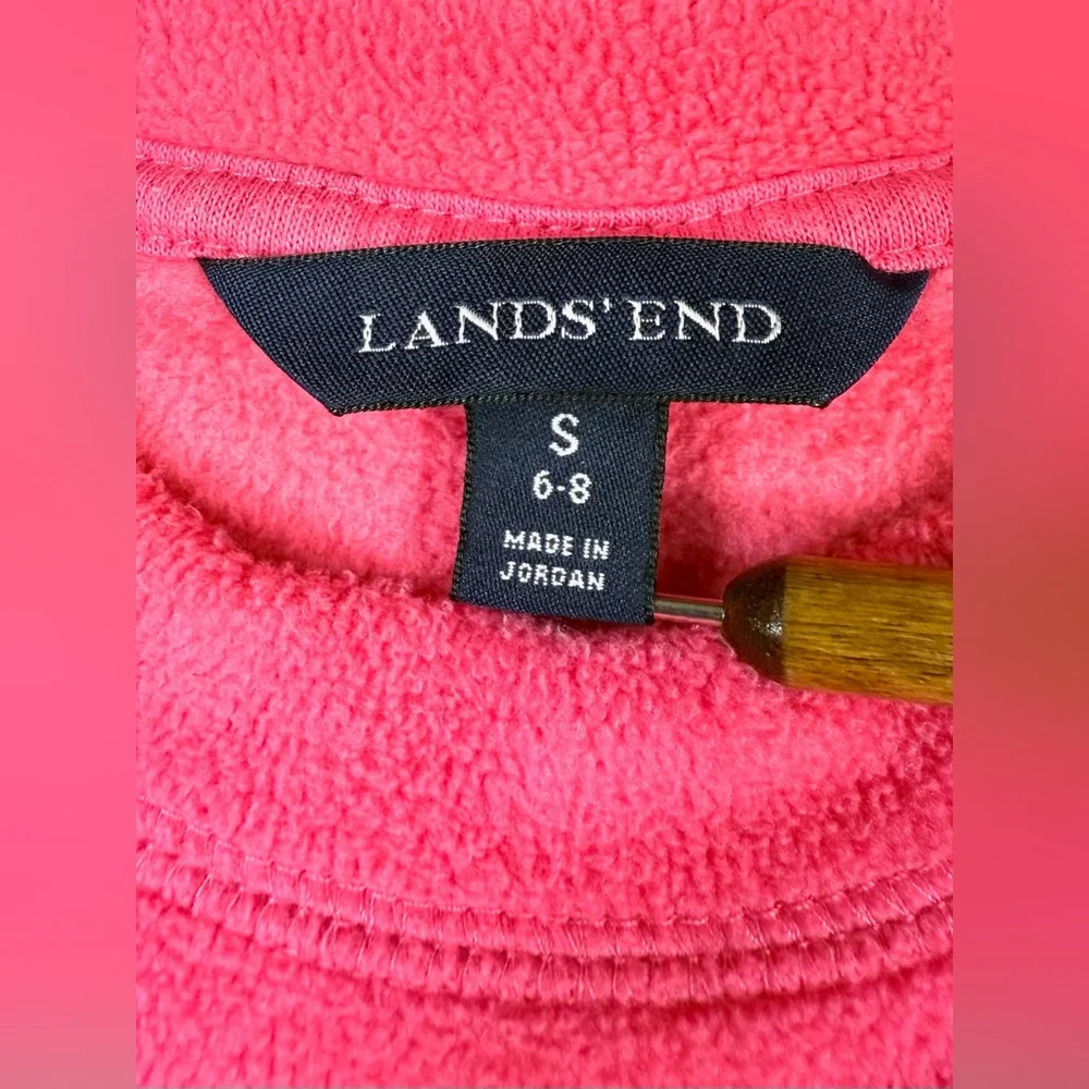 LANDS’ END Girls Fleece Pullover Top S Cozy Winter Warm Pink‎ Softwear Comfy